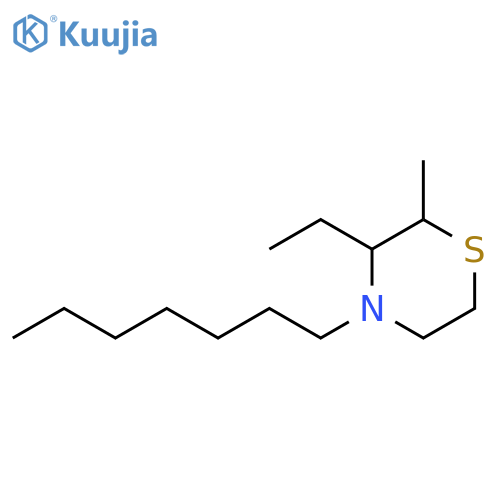 Thiomorpholine, 3-ethyl-4-heptyl-2-methyl- structure