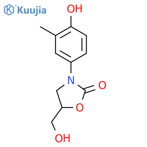 2-Oxazolidinone, 5-(hydroxymethyl)-3-(4-hydroxy-3-methylphenyl)- structure