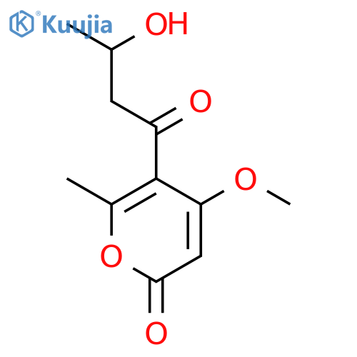 2H-Pyran-2-one,5-(3-hydroxy-1-oxobutyl)-4-methoxy-6-methyl-, (+)- structure