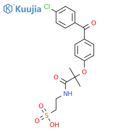 2-({2-[4-(4-chlorobenzoyl)phenoxy]-2-methylpropanoyl}amino)ethanesulfonic acid structure
