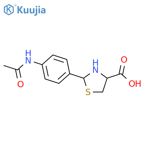 4-Thiazolidinecarboxylicacid, 2-[4-(acetylamino)phenyl]- structure