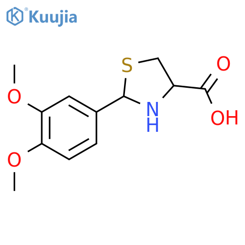 4-Thiazolidinecarboxylicacid, 2-(3,4-dimethoxyphenyl)- structure