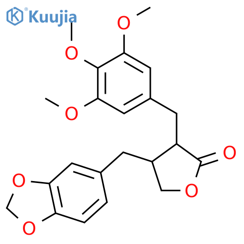 2(3H)-Furanone, 4-(1,3-benzodioxol-5-ylmethyl)dihydro-3-((3,4,5-trimethoxyphenyl)methyl)- structure
