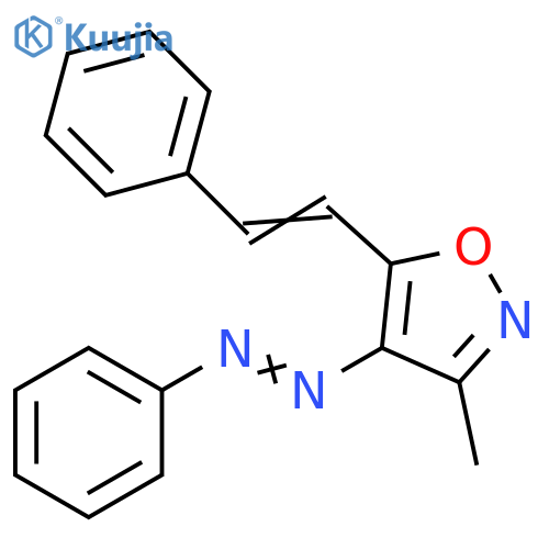 Isoxazole, 3-methyl-4-(phenylazo)-5-(2-phenylethenyl)- structure