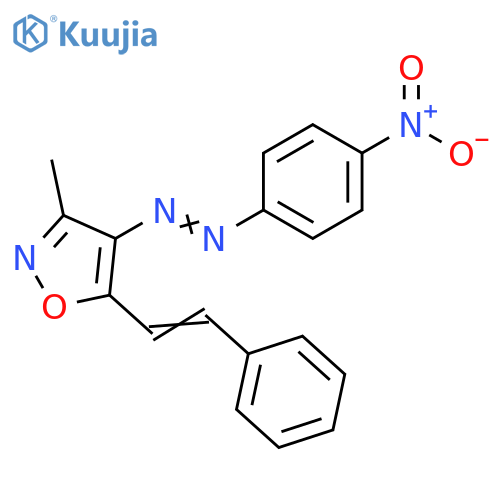 Isoxazole, 3-methyl-4-[(4-nitrophenyl)azo]-5-(2-phenylethenyl)- structure
