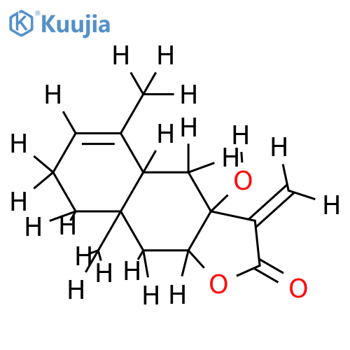 (5beta,7beta,8alpha,10alpha)-7-Hydroxy-3,11(13)-eudesmadien-12,8-olide structure