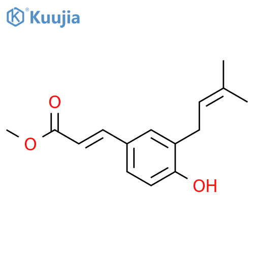 2-Propenoic acid,3-[4-hydroxy-3-(3-methyl-2-buten-1-yl)phenyl]-, methyl ester, (2E)- structure