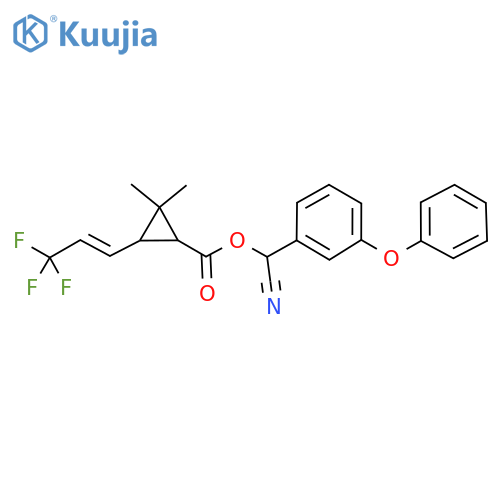 (E)-Cyano(3-phenoxyphenyl)methyl 2,2-dimethyl-3-(3,3,3-trifluoroprop-1-en-1-yl)cyclopropanecarboxylate structure
