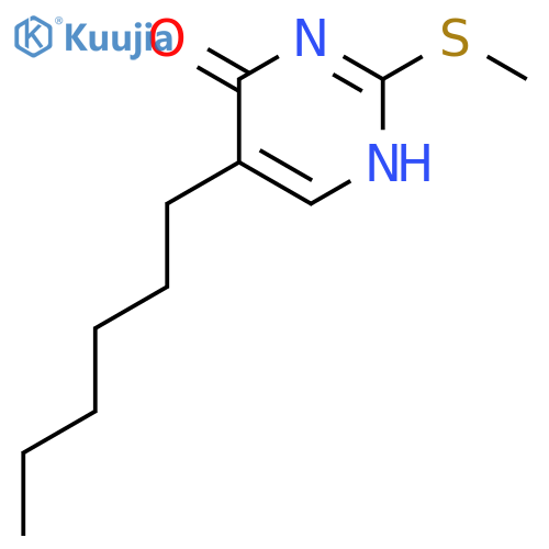4(1H)-PYRIMIDINONE, 5-HEXYL-2-(METHYLTHIO)- structure