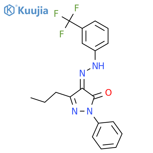 1H-Pyrazole-4,5-dione,1-phenyl-3-propyl-, 4-[2-[3-(trifluoromethyl)phenyl]hydrazone] structure