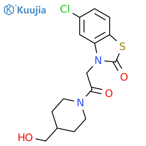 4-Piperidinemethanol, 1-[(5-chloro-2-oxo-3(2H)-benzothiazolyl)acetyl]- structure