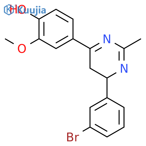 Phenol,4-[6-(3-bromophenyl)-5,6-dihydro-2-methyl-4-pyrimidinyl]-2-methoxy- structure