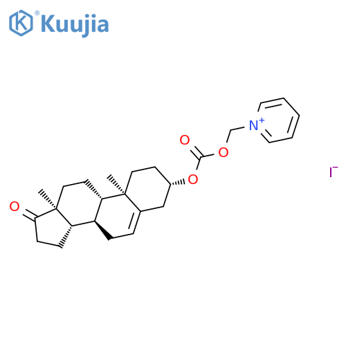 Androst-5-en-17-one, 3-[[(pyridiniomethoxy)carbonyl]oxy]-, iodide, (3b)- structure