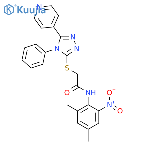 <br>N-(2,4-Dimethyl-6-nitro-phenyl)-2-(4-phenyl-5-pyridin-4-yl-4H-[1,2,4]triazo l-3-ylsulfanyl)-acetamide structure