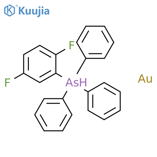 Gold, (2,5-difluorophenyl)(triphenylarsine)- structure