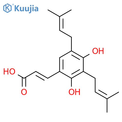 2-PROPENOIC ACID, 3-[2,4-DIHYDROXY-3,5-BIS(3-METHYL-2-BUTENYL)PHENYL]- structure