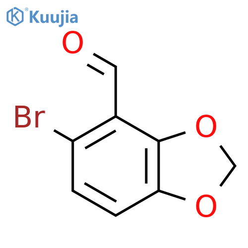 5-Bromo-1,3-benzodioxole-4-carboxaldehyde structure