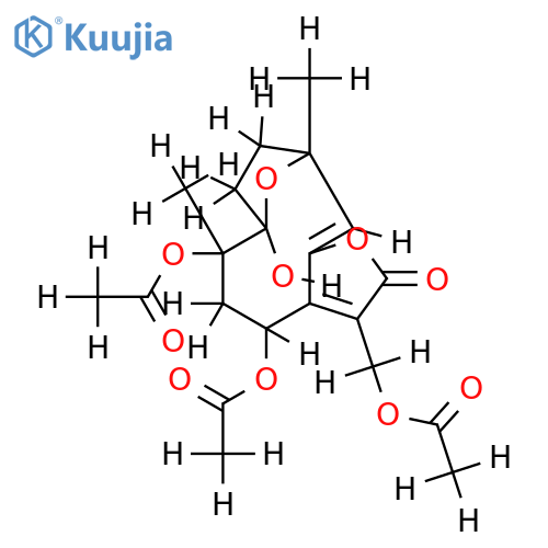 8,10,13-Tri-Ac-1,4-Epoxy-1,8,10,13-tetrahydroxy-5,7(11)-germacradien-12,6-olide structure