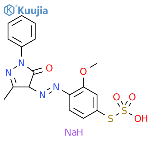 Thiosulfuric acid S-[4-[[(4,5-dihydro-3-methyl-5-oxo-1-phenyl-1H-pyrazol)-4-yl]azo]-3-methoxyphenyl]O-sodium salt structure