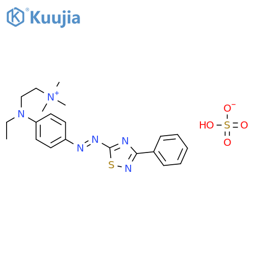 2-[ethyl-[4-[(3-phenyl-1,2,4-thiadiazol-5-yl)diazenyl]phenyl]amino]ethyl-trimethyl-azanium sulfate structure