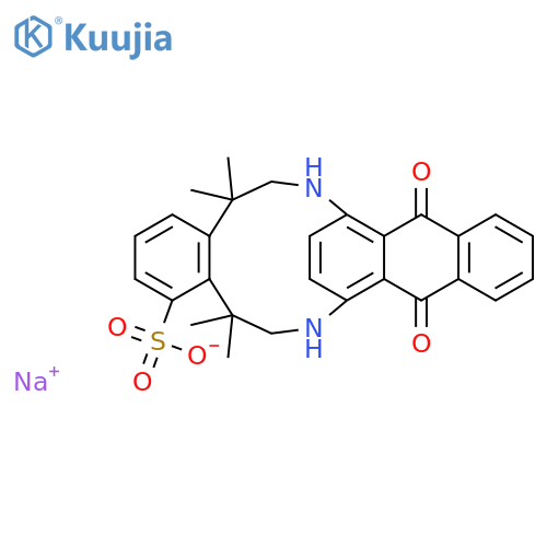 Benzenesulfonic acid,[(9,10-dihydro-9,10-dioxo-1,4-anthracenediyl)diimino]bis[(1,1-dimethylethyl)-,sodium salt (1:?) structure