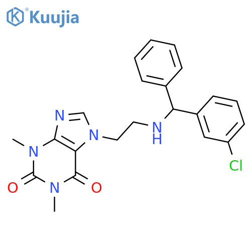 1H-Purine-2,6-dione, 3,7-dihydro-7-(2-(((3-chlorophenyl)phenylmethyl)amino)ethyl)-1,3-dimethyl- structure