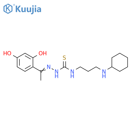 Hydrazinecarbothioamide,N-[3-(cyclohexylamino)propyl]-2-[1-(2,4-dihydroxyphenyl)ethylidene]- structure