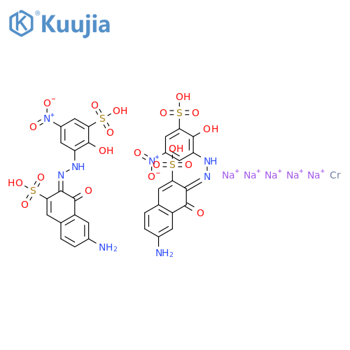 pentasodium bis[6-amino-4-hydroxy-3-[(2-hydroxy-5-nitro-3-sulphophenyl)azo]naphthalene-2-sulphonato(4-)]chromate(5-) structure