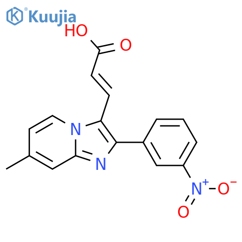 3-[7-Methyl-2-(3-nitrophenyl)imidazo[1,2-a]pyridin-3-yl]acrylic acid structure