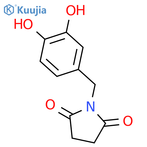 2,5-Pyrrolidinedione,1-[(3,4-dihydroxyphenyl)methyl]- structure