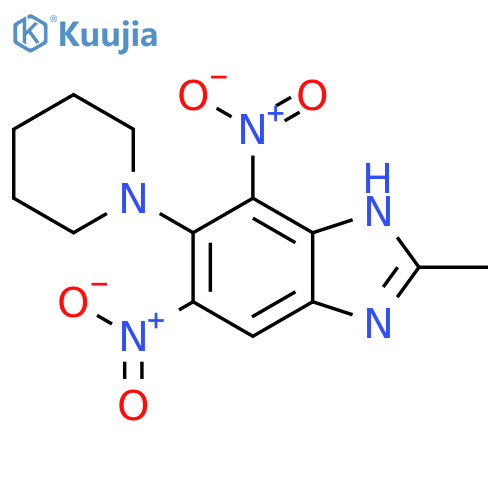 2-methyl-4,6-dinitro-5-(piperidin-1-yl)-1H-benzimidazole structure