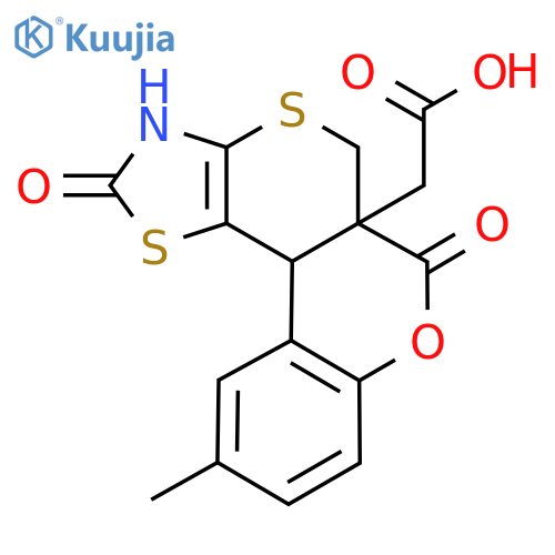 2-{4-methyl-9,15-dioxo-8-oxa-12,16-dithia-14-azatetracyclo8.7.0.0^{2,7}.0^{13,17}heptadeca-2(7),3,5,13(17)-tetraen-10-yl}acetic acid structure