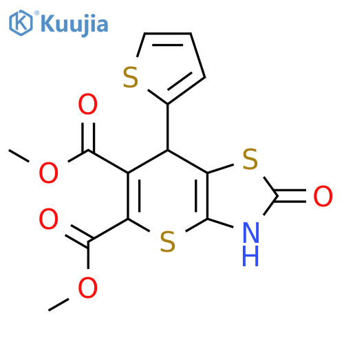 5,6-dimethyl 2-oxo-7-(thiophen-2-yl)-2H,3H,7H-thiopyrano2,3-d1,3thiazole-5,6-dicarboxylate structure
