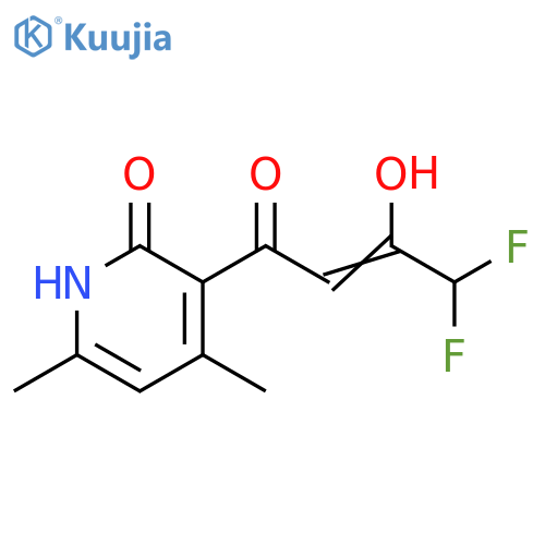 2(1H)-Pyridinone,3-(4,4-difluoro-3-hydroxy-1-oxo-2-butenyl)-4,6-dimethyl- structure