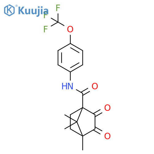 4,7,7-Trimethyl-2,3-dioxo-N-[4-(trifluoromethoxy)phenyl]bicyclo[2.2.1]heptane-1-carboxamide structure