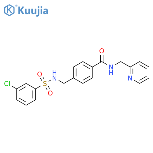 4-(3-chlorobenzenesulfonamido)methyl-N-(pyridin-2-yl)methylbenzamide structure