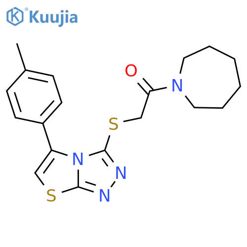 1-(azepan-1-yl)-2-{[5-(4-methylphenyl)-[1,2,4]triazolo[3,4-b][1,3]thiazol-3-yl]sulfanyl}ethan-1-one structure