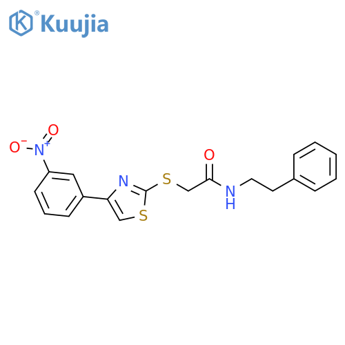 2-{[4-(3-nitrophenyl)-1,3-thiazol-2-yl]sulfanyl}-N-(2-phenylethyl)acetamide structure