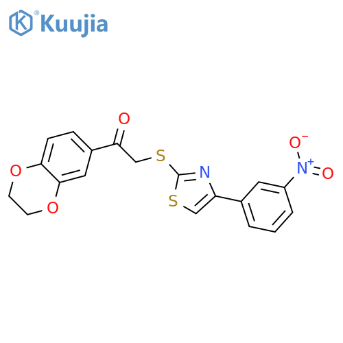 1-(2,3-dihydro-1,4-benzodioxin-6-yl)-2-{4-(3-nitrophenyl)-1,3-thiazol-2-ylsulfanyl}ethan-1-one structure