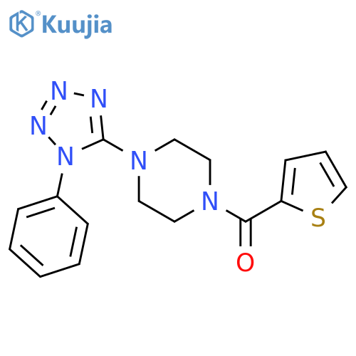 1-(1-phenyl-1H-1,2,3,4-tetrazol-5-yl)-4-(thiophene-2-carbonyl)piperazine structure