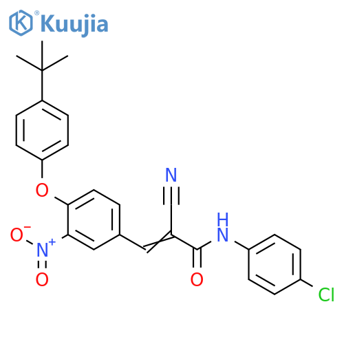 N-(4-Chlorophenyl)-2-cyano-3-[4-[4-(1,1-dimethylethyl)phenoxy]-3-nitrophenyl]-2-propenamide structure