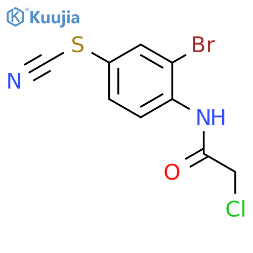 N-2-bromo-4-(cyanosulfanyl)phenyl-2-chloroacetamide structure