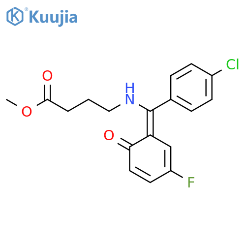 methyl 4-{[(Z)-(4-chlorophenyl)(3-fluoro-6-oxocyclohexa-2,4-dien-1-ylidene)methyl]amino}butanoate structure