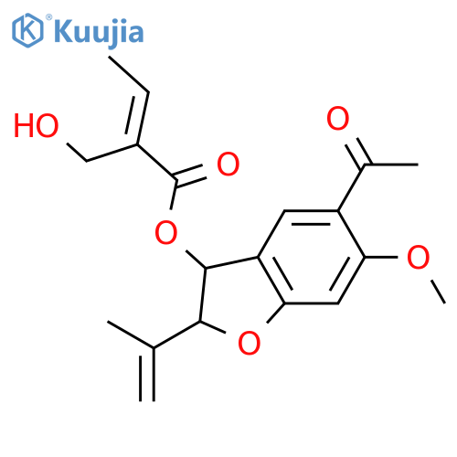 5-Acetyl-2,3-dihydro-3,6-dihydroxy-2-isopropenylbenzofuran; (2R,3S)-form, 6-Me ether, 3-O-(2-hydroxymethyl-2-butenoyl)(Z-) structure
