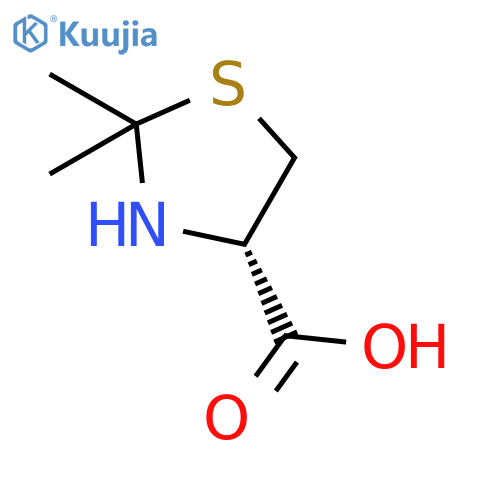(4S)-2,2-dimethyl-1,3-thiazolidine-4-carboxylic acid structure