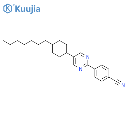 Benzonitrile,4-[5-(trans-4-heptylcyclohexyl)-2-pyrimidinyl]- structure
