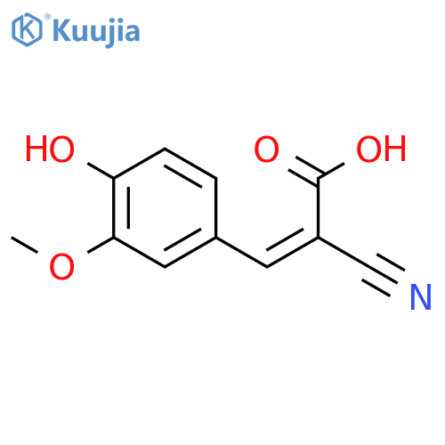 2-cyano-3-(4-hydroxy-3-methoxyphenyl)prop-2-enoic Acid structure