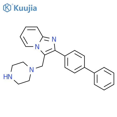 2-(Biphenyl-4-yl)-3-(piperazin-1-ylmethyl)imidazo[1,2-a]pyridine structure