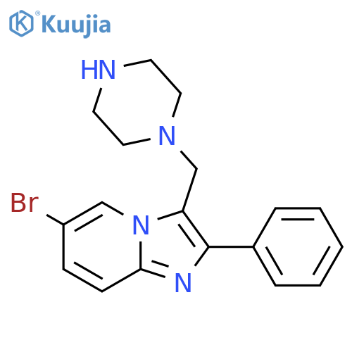 6-Bromo-2-phenyl-3-piperazin-1-ylmethyl-imidazo[1,2-A]pyridine structure