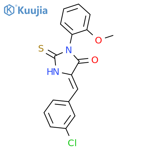 4-Imidazolidinone,5-[(3-chlorophenyl)methylene]-3-(2-methoxyphenyl)-2-thioxo- structure